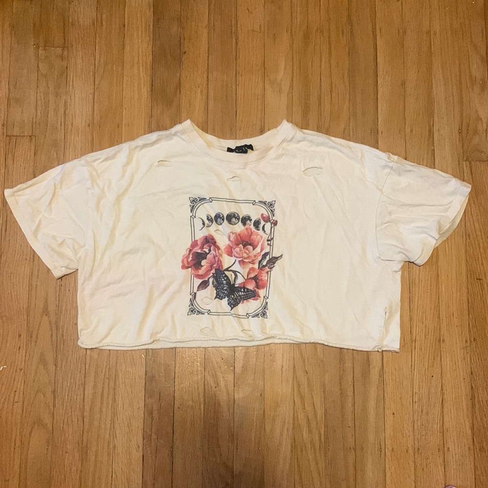 Ripped crop t shirt